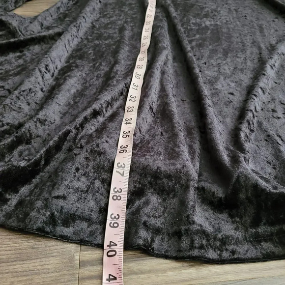 Vintage Hanes Signature Collection Women's Shift Velvet Dress L Black Polyester - Picture 7 of 8